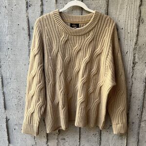 LL Bean Women’s 100% Cashmere Chunky Cable Knit Sweater Old Money Luxury, Large